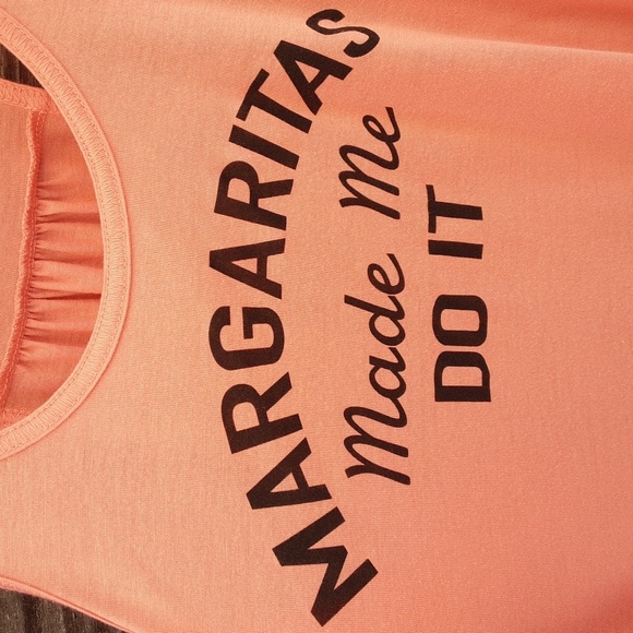 Bella Canvas peach tank top 'Margaritas made me do it' size XL - Picture 8 of 10